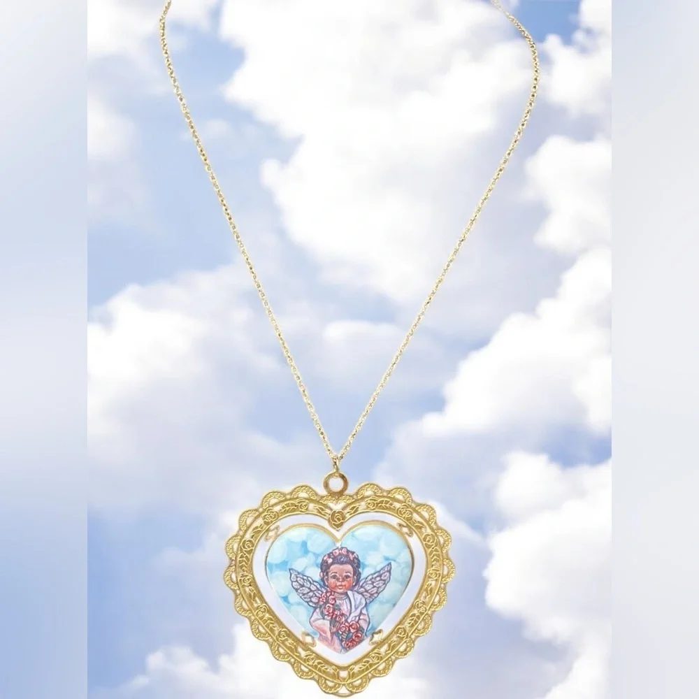 Gold Heart Angel Ornament Sarah’s attic☑️ - Picture 1 of 8